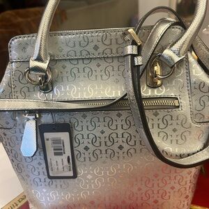 Guess silver Satchel Malena bag